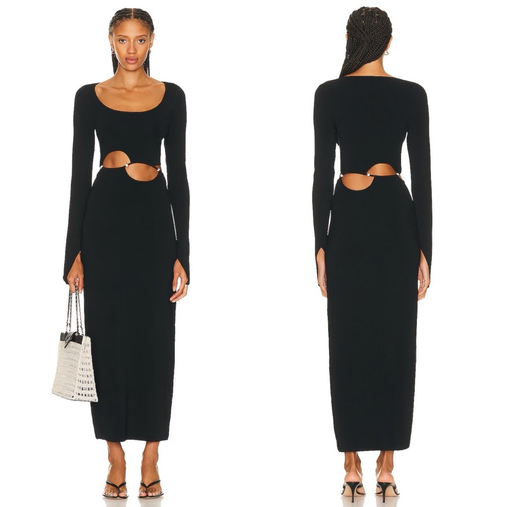 SIR. | NWT Salvador Beaded Long Sleeve Dress in Black 1/Small